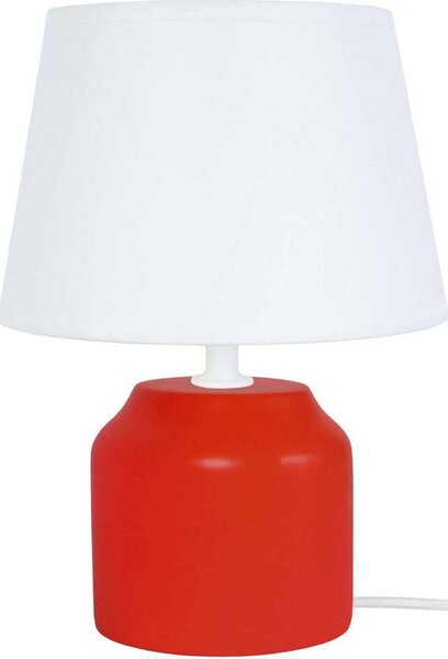 Lampade d’ufficio Tosel lampada da comodino tondo legno rosso e bianco