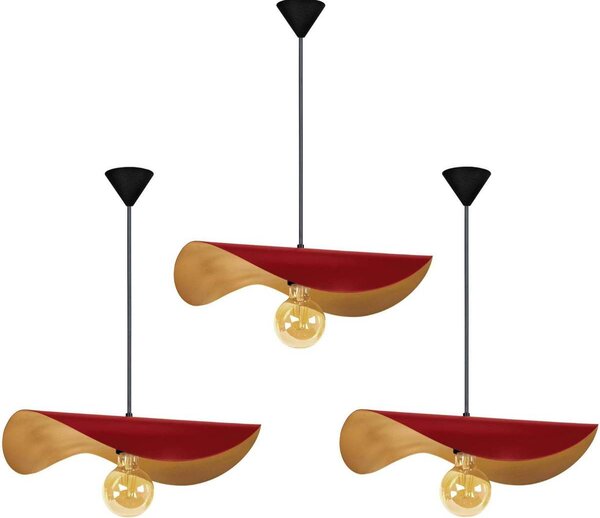 Lampadari, sospensioni e plafoniere Tosel Lampada a sospensione tondo metallo rosso e oro