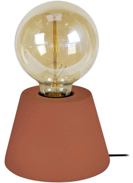 Lampade d’ufficio Tosel lampada da comodino tondo legno terracotta