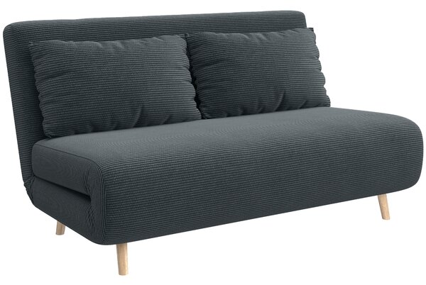 HOMCOM Divano letto, con schienale regolabile in 3 posizioni, tessuto a coste, fino a 120 kg, 141 x 90 x 81 cm, Grigio scuro | Aosom Italy