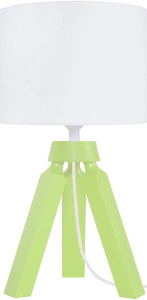 Lampade d’ufficio Tosel lampada da comodino tondo legno verde e bianco