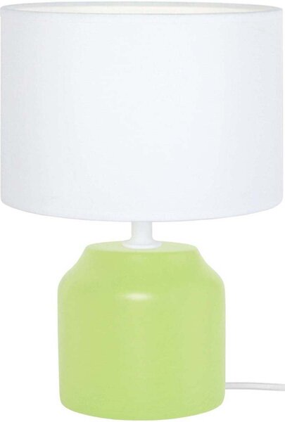Lampade d’ufficio Tosel lampada da comodino tondo legno verde e bianco