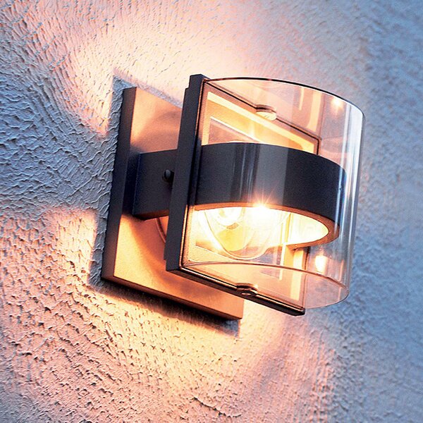 Elstead Lighting Applique da parete 1 luce da esterno con struttura piccola  in metallo e vetro