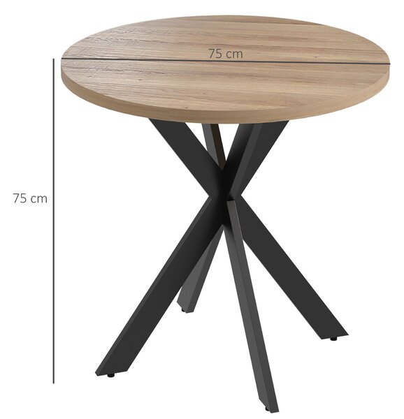 HOMCOM Tavolo da pranzo rotondo, per 2-4 persone 75 x 75 cm Marrone | Aosom Italy