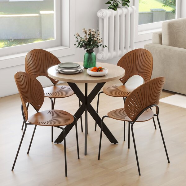 HOMCOM Tavolo da pranzo rotondo, per 2-4 persone 75 x 75 cm Marrone | Aosom Italy