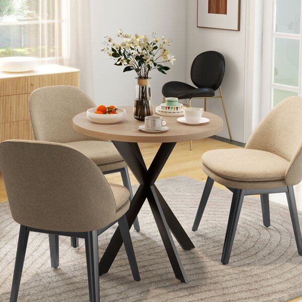 HOMCOM Tavolo da pranzo rotondo, per 2-4 persone 75 x 75 cm Marrone | Aosom Italy