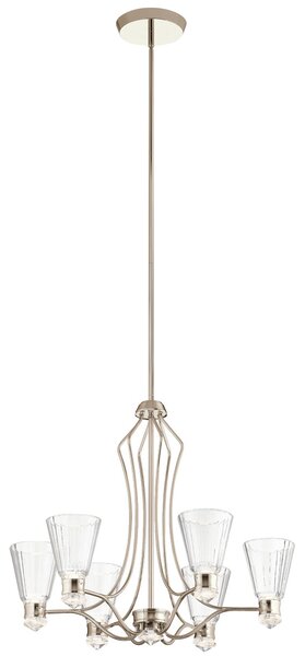 Kichler Lampadario in acciaio per cucina con 6 diffusori in vetro dal  design elegante Nye - 40W