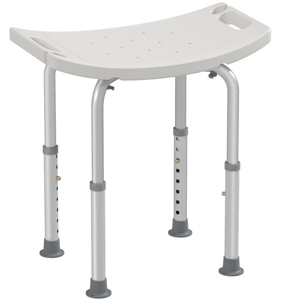 HOMCOM Sgabello Sedile Sedia per Doccia Bagno, Antiscivolo, Altezza Regolabile|Aosom
