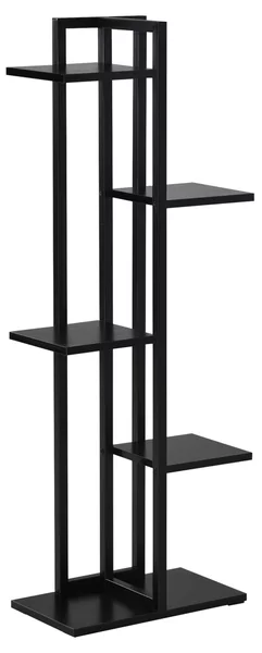 Outsunny Scaletta Portavasi a 5 Livelli per Interni ed Esterni in MDF e Acciaio, 40x22x113 cm, Nero | Aosom Italy