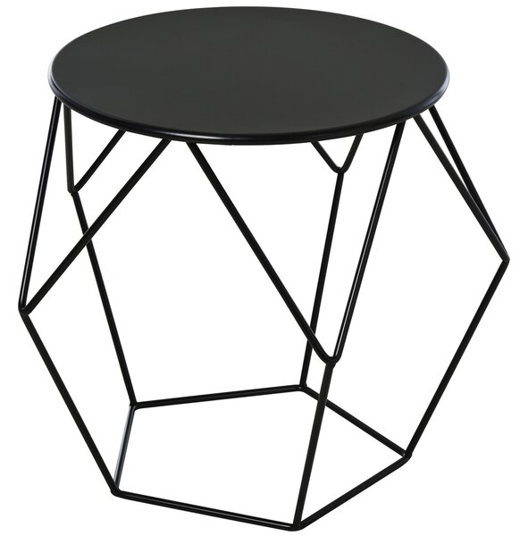 HOMCOM Tavolino da Caffè Salotto Design Nordico Minimalista Geometrico Ampio Piano, Acciaio, 54x54x44cm|Aosom