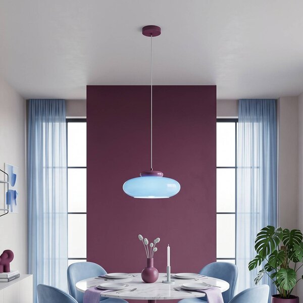 EGLO Lampada a sospensione Berardelli, dimmerabile, Violetto / Fucsia / Rosa, Soggiorno / Sala da pranzo, Vetro, Moderno, Lampada a sospensione