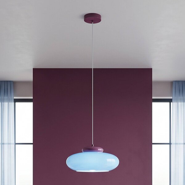 EGLO Lampada a sospensione Berardelli, dimmerabile, Violetto / Fucsia / Rosa, Soggiorno / Sala da pranzo, Vetro, Moderno, Lampada a sospensione