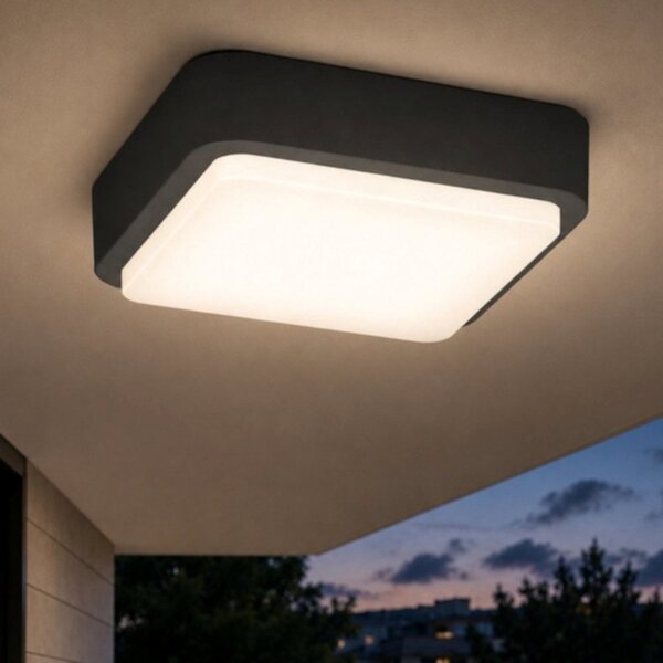 Plafoniera moderna top light irvine 28 gx53 led ip54 alluminio policarbonato - Top Light