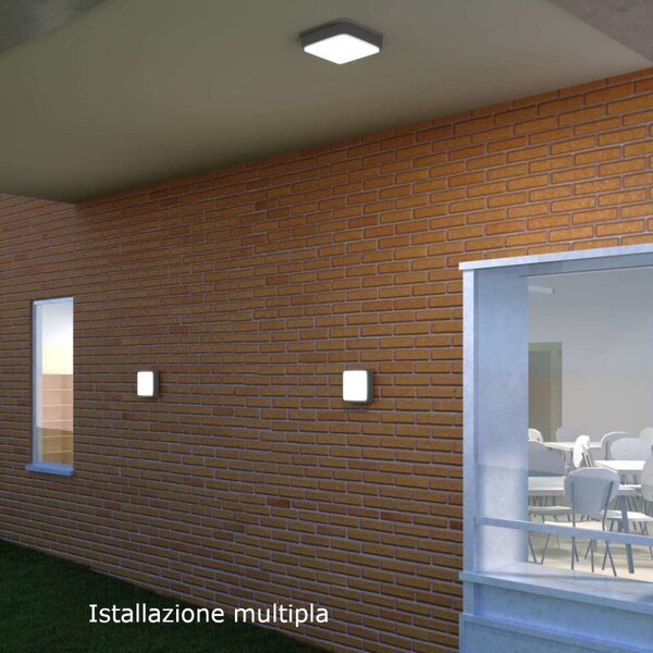 Plafoniera moderna top light irvine 28 gx53 led ip54 alluminio policarbonato - Top Light