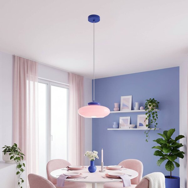 EGLO Lampada a sospensione Berardelli, dimmerabile, Giallo / Arancione, Soggiorno / Sala da pranzo, Vetro, Moderno, Lampada a sospensione