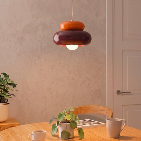 EGLO Lampada a sospensione Torchiarolo, dimmerabile, Rosso, Soggiorno / Sala da pranzo, Metallo, Moderno, Lampada a sospensione