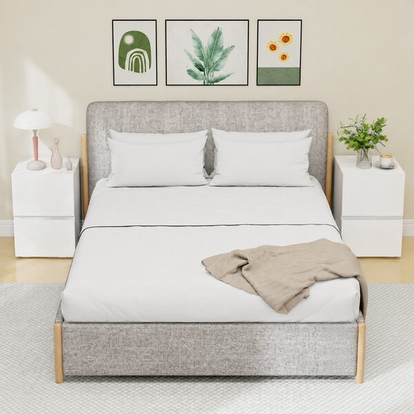 HOMCOM Set di 2 Comodini da Camera da Letto con 2 Cassetti, Capacità 30 kg, 40x40x58 cm, Bianco | Aosom Italy