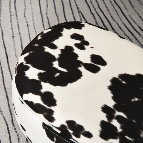 HOMCOM Pouf Decorativo Imbottito con Vano Portaoggetti a Tema Animale, 62x35x36 cm, Nero e Bianco | Aosom Italy