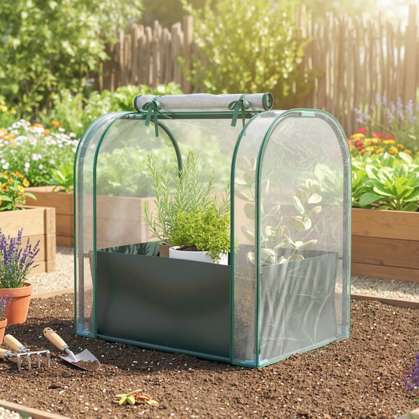 Outsunny Mini Serra con Borsa per Coltivazione e Porta Avvolgibile, 68x50x70 cm, Verde Scuro | Aosom Italy