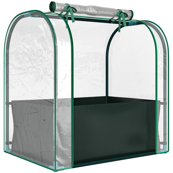 Outsunny Mini Serra con Borsa per Coltivazione e Porta Avvolgibile, 68x50x70 cm, Verde Scuro | Aosom Italy