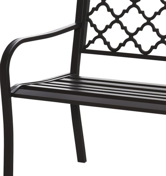 Outsunny Panca 3 Posti da Giardino e Terrazza, Stile Country Chic, in Metallo Epossidico Anticorrosione e Ghisa, 128x60x89 cm, Marrone | Aosom Italy