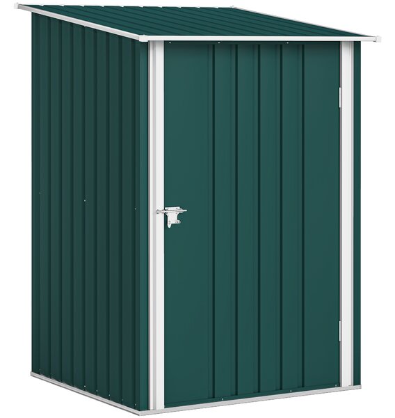 Outsunny Casetta da Giardino Porta Attrezzi in Acciaio Galvanizzato con Porta a Battente, 100x104x160 cm, Verde | Aosom Italy