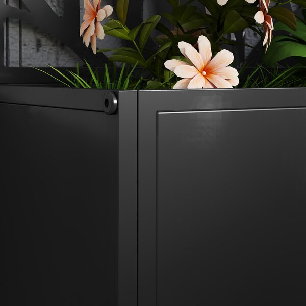 Outsunny Fioriera con Grigliato, per Piante Rampicanti, Ortaggi e Fiori, in Metallo, 61x23x113 cm, Nero | Aosom Italy