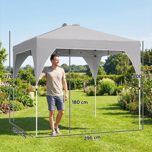 Outsunny Gazebo 3x3m Pieghevole, Facile Montaggio Pulsante, UPF 50+ Protezione | Aosom Italy