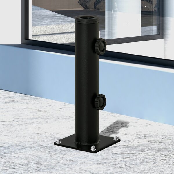 Outsunny Supporto per Ombrellone da Terrazza, Base per Ombrellone per Patio, Pontile, Giardino e Cortile, Nero | Aosom Italy
