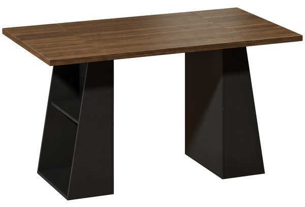 HOMCOM Scrivania con 4 Ripiani Aperti, Design Industriale, 140x78x75 cm, Marrone e Nero | Aosom Italy