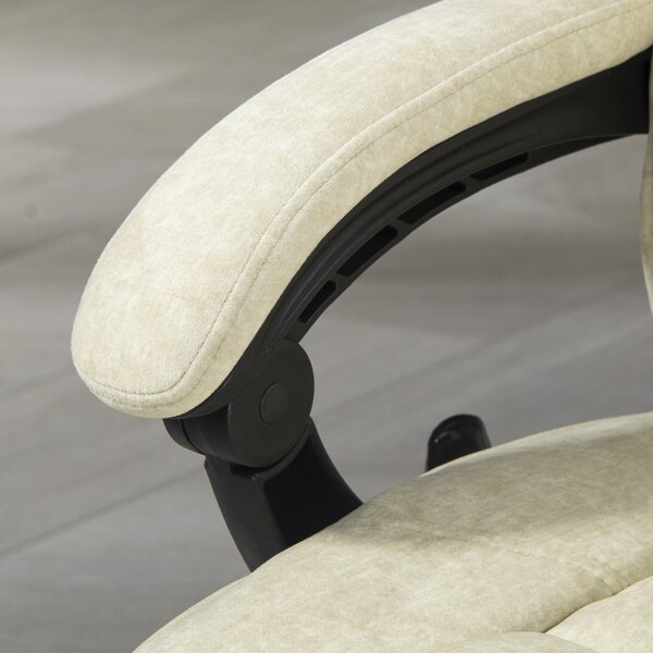 Vinsetto Sedia da Ufficio con Telecomando e Poggiapiedi Estraibile, Poltrona Massaggiante con Schienale Reclinabile, 67x72x119 cm, Beige | Aosom Italy