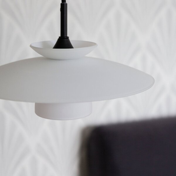 Lampada a sospensione Halo Design, SCANDIC, dimmerabile, Bianco, Soggiorno, Vetro, Design