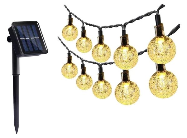 Catena solare LED 30xLED/0,12W/1,2V 1xAA 3000K IP44 400 mAh