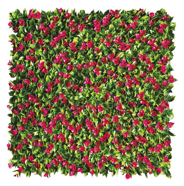 Siepe artificiale Bouganville Divy 3D in polietilene, verde e rosa H 1 m x L 1 m