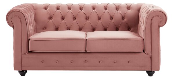 Divano 2 posti in Velluto Rosa pastello - CHESTERFIELD