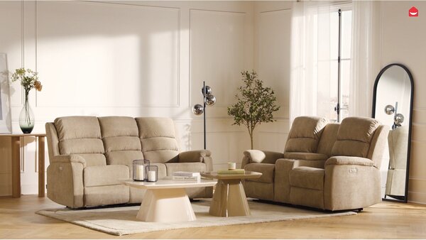 Poltrona relax elettrica in Tessuto Tortora - NEVERS