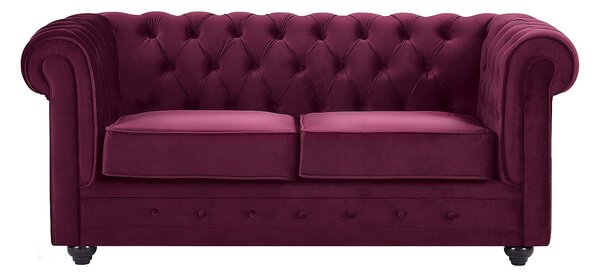Divano 2 posti Velluto Porpora - CHESTERFIELD