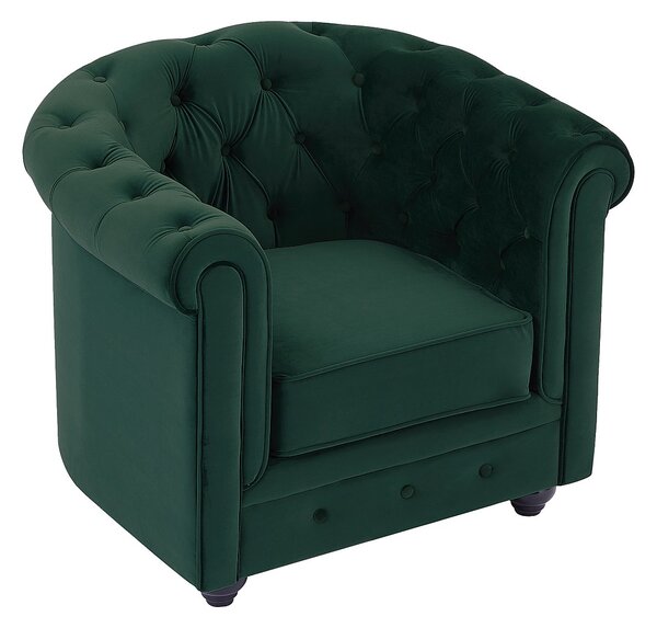 Poltrona in Velluto Verde - CHESTERFIELD
