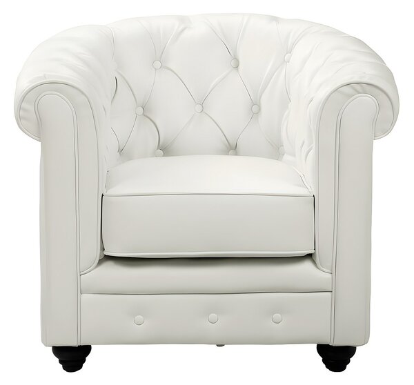 Poltrona CHESTERFIELD in similpelle Bianca
