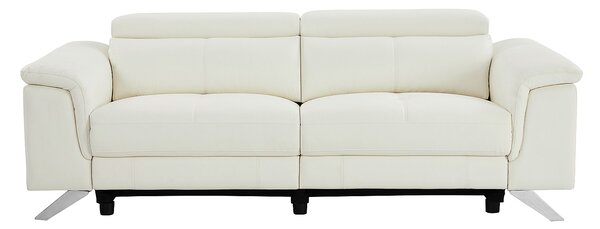 Divano 3 posti relax elettrico in Pelle di vacchetta Bianco - BREYT II