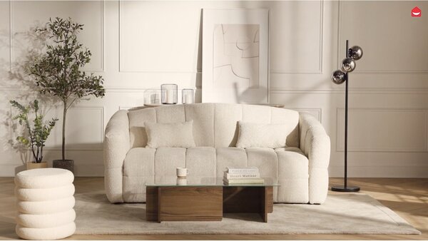 Divano letto 3 posti expres Poto letto 140 cm Materasso 13 cm Tessuto bouclette Talpa - RETUNA