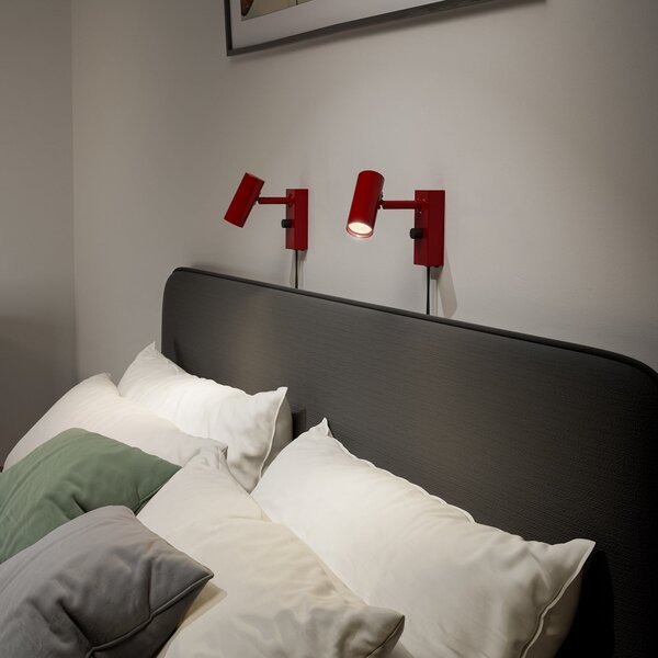 Cato Applique da Parete Blank Ruby Rosso/Opaco Nero - Belid
