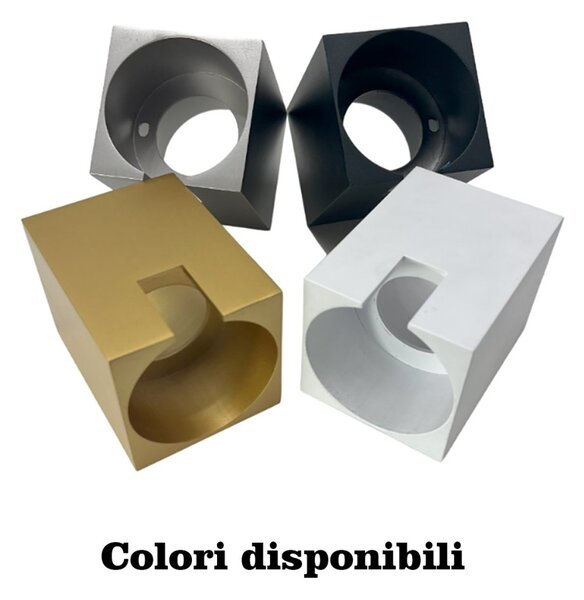 Spot orientabile quadrato perenz pin 8490n 8294n gu10 led nero opaco - Perenz
