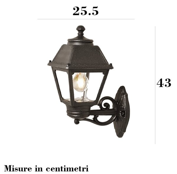 Applique esterno top light alba ap ne up e27 led ip55 resina - Top Light