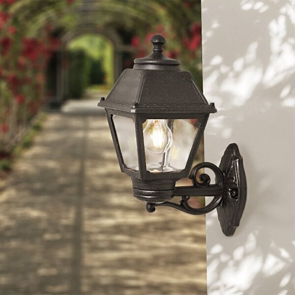 Applique esterno top light alba ap ne up e27 led ip55 resina - Top Light