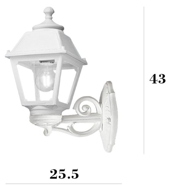 Applique esterno top light alba ap bi up e27 led ip55 resina - Top Light