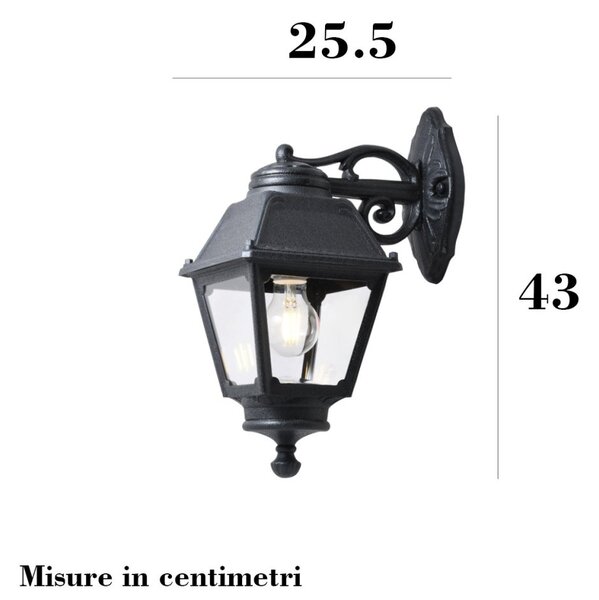 Applique esterno top light alba ap ne down e27 led ip55 resina - Top Light