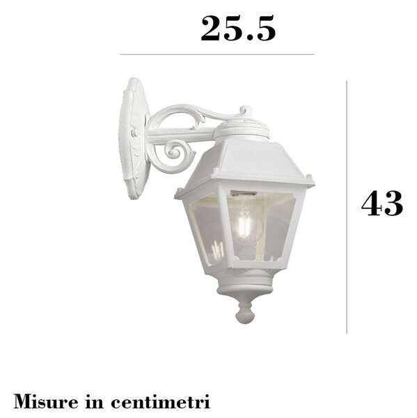 Applique esterno top light alba ap bi down e27 led ip55 resina - Top Light