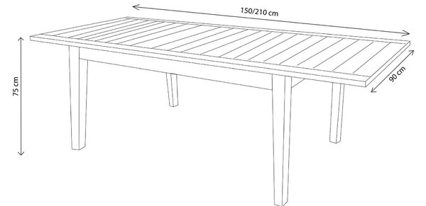 TOBI - tavolo in teak allungabile