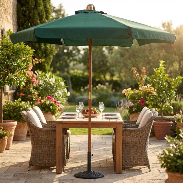 DOMINUS - ombrellone rotondo da giardino palo centrale in legno 3 m
